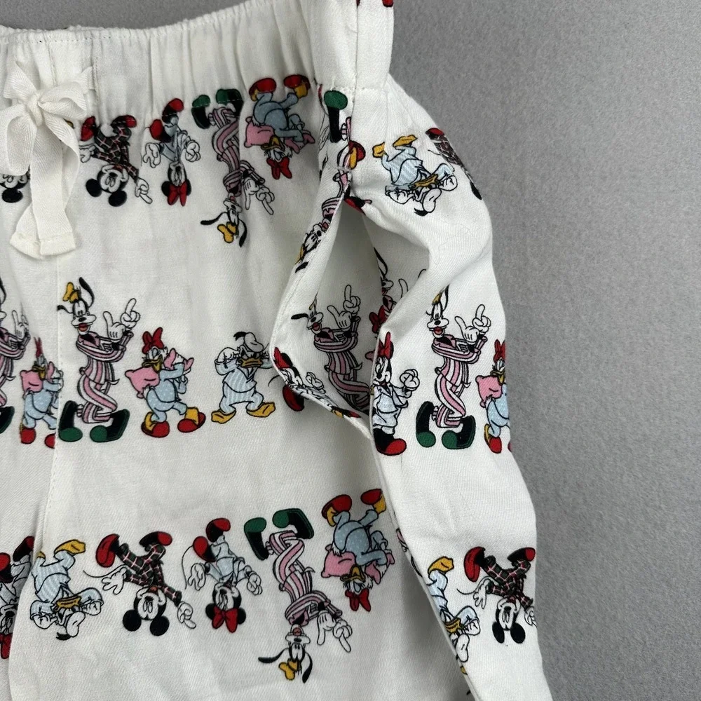 Old Navy x Disney‎ Women's White Mickey Mouse Parade Flannel Pajama Pants Size M